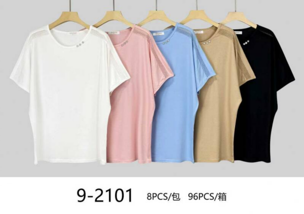 Bluzki damskie Roz Standard, Mix Kolor Paczka 8 szt